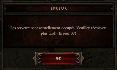 Une des fameuses erreurs de connexion de Diablo III
